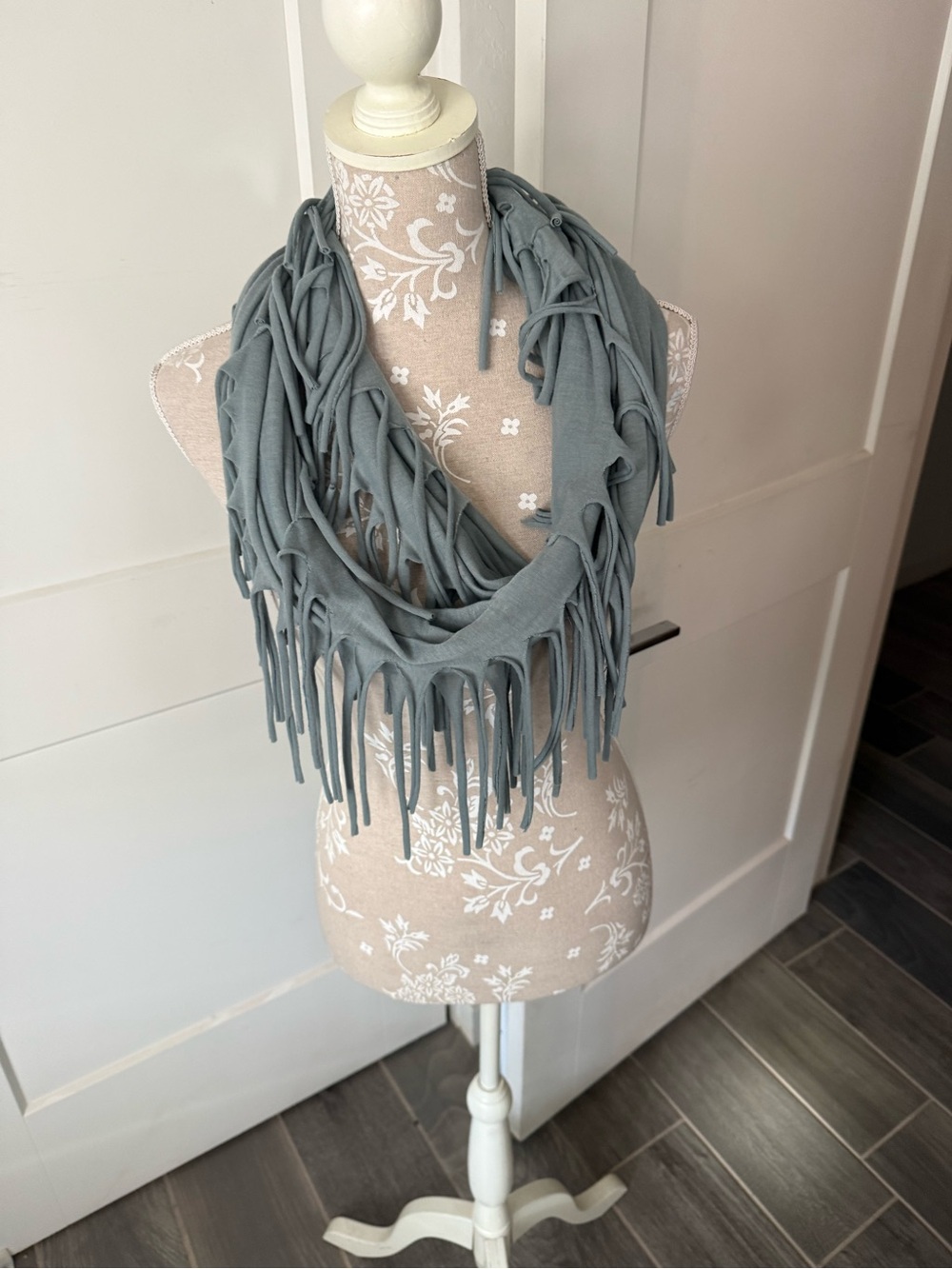 Apt. 9 Slate Gray Fringed Infinity Scarf